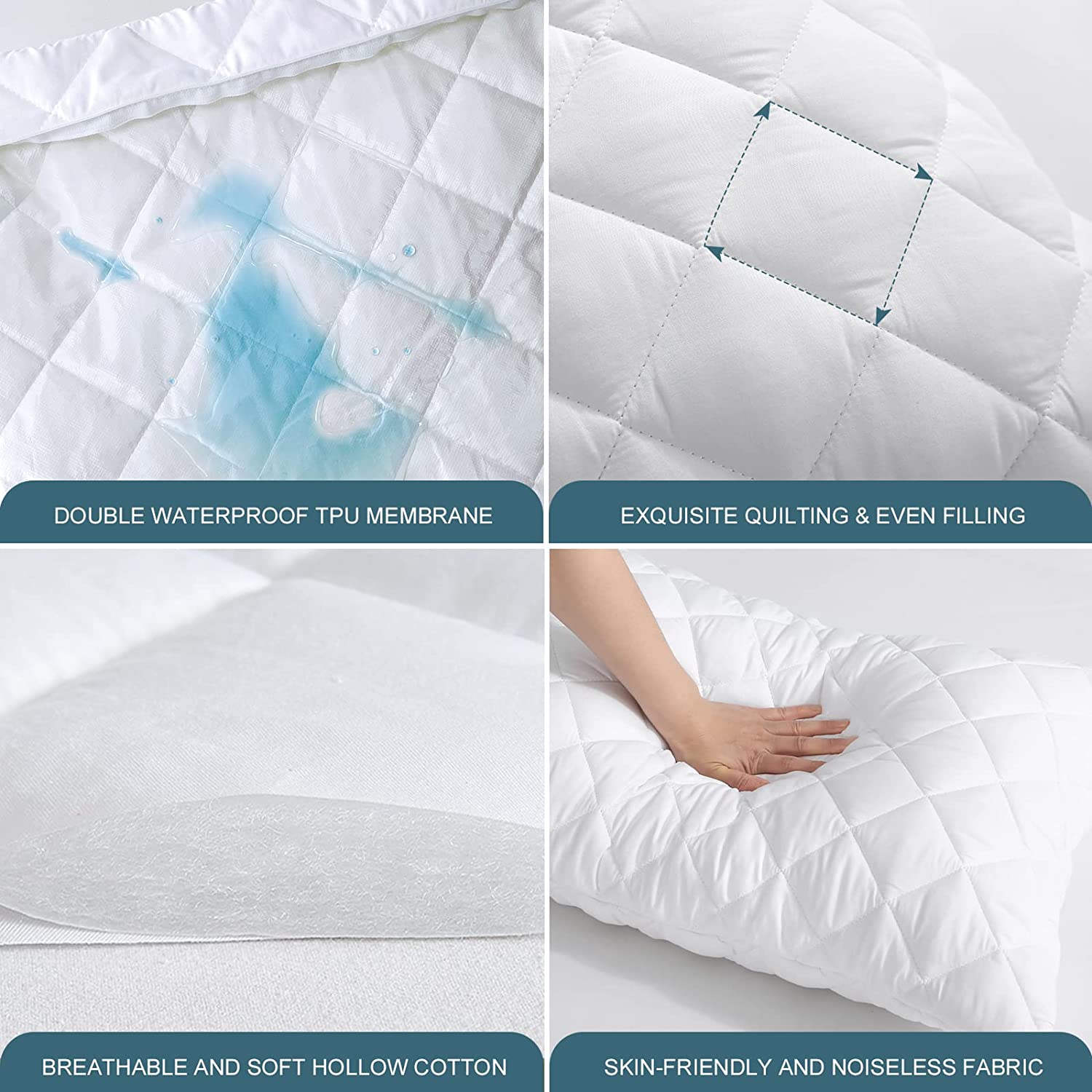 Luxury Waterproof White Pillow Cover Case
