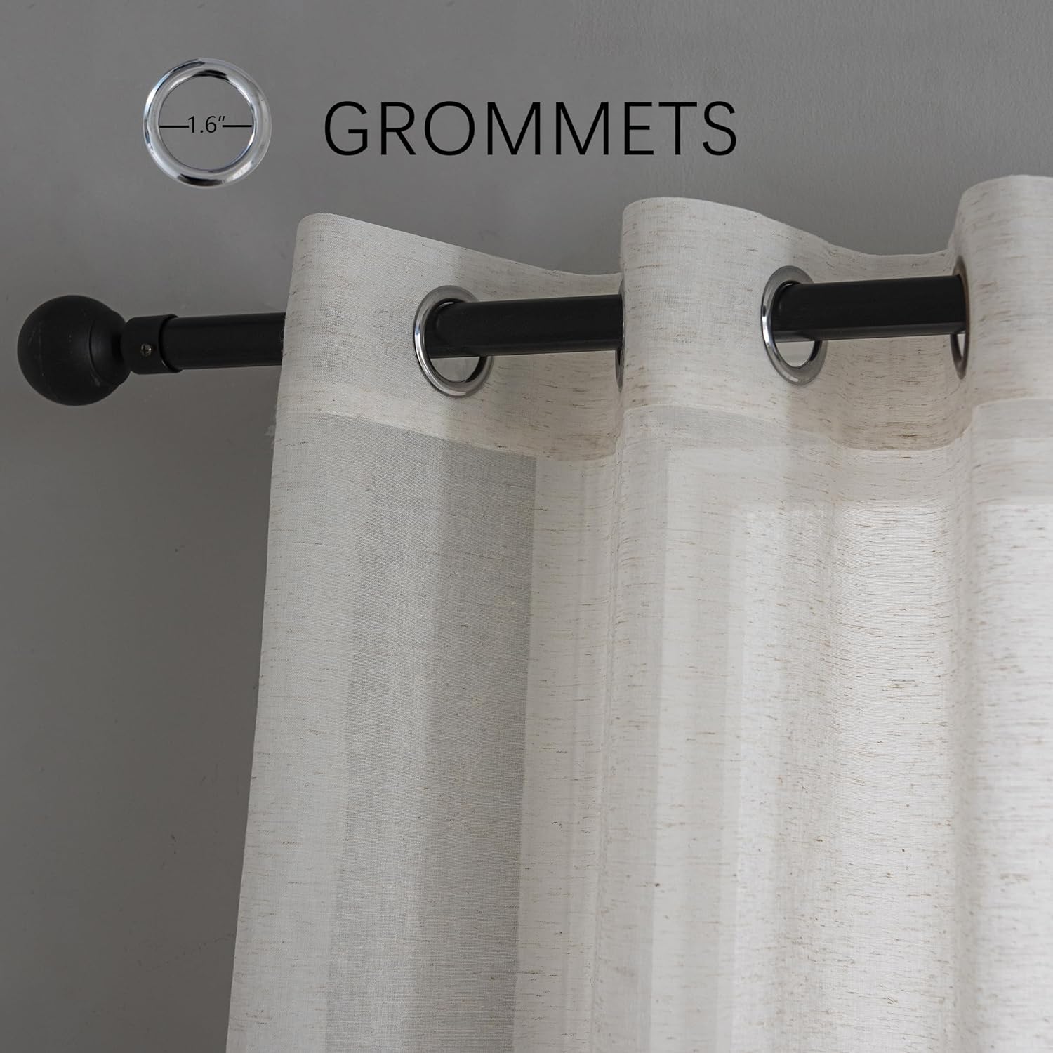 Linen Blend Sheer Curtains for Home Decor