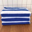 Thick Cotton Beach Towel - Blue & White Stripes