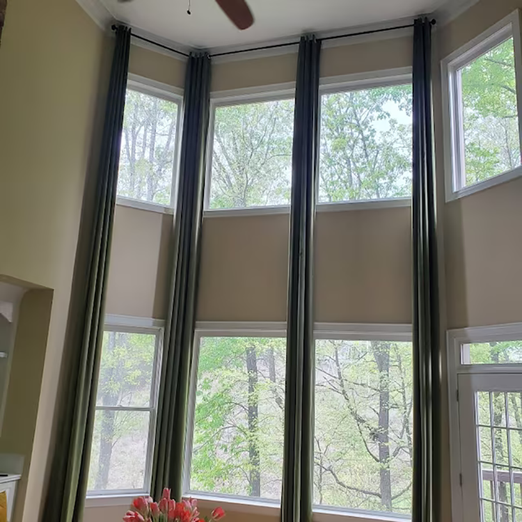 Customizable Polyester Cotton Blackout Curtains for High Ceilings
