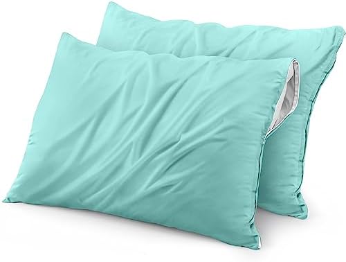 Premium Waterproof Pillow Protector (2 Pack) - Bed Bug Proof Encasement 20 x 26 Inches