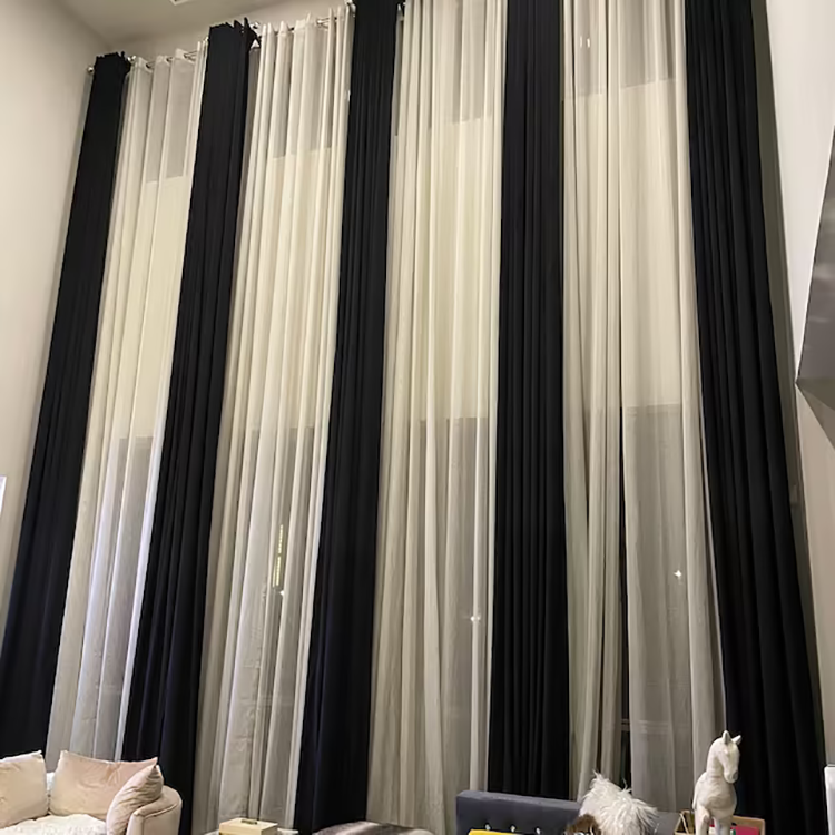 Woven Blackout Curtains for High Windows