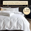 wholesale cotton satin hotel linen bedding set 