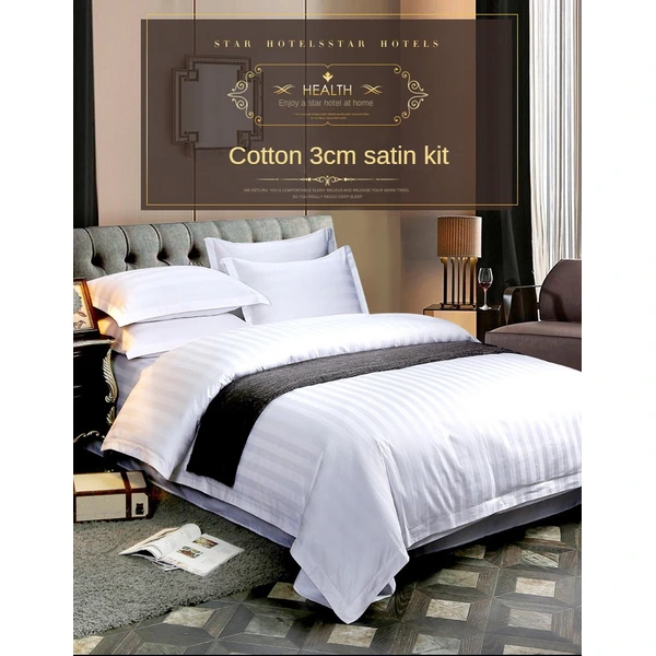 Luxury 4-Piece Satin Stripe Cotton Bedding Set