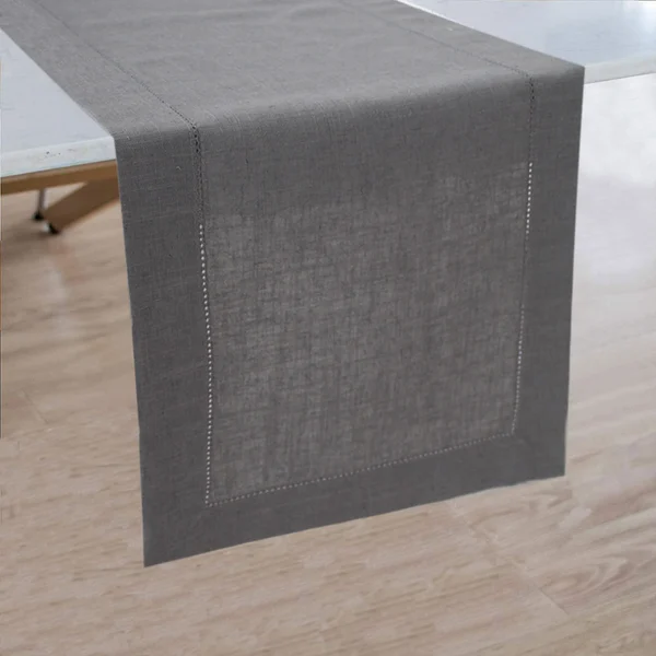 Elegante camino de mesa de seda ahuecado - tela de lino