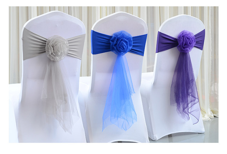 European-Style Wedding Chair Cover with Long Tail Bow