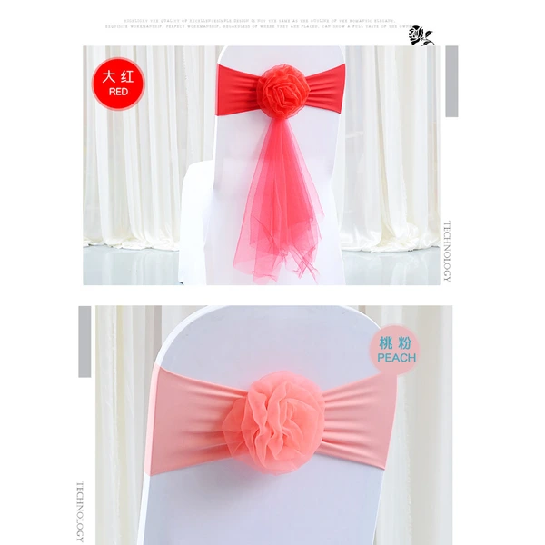 European-Style Wedding Chair Cover with Long Tail Bow