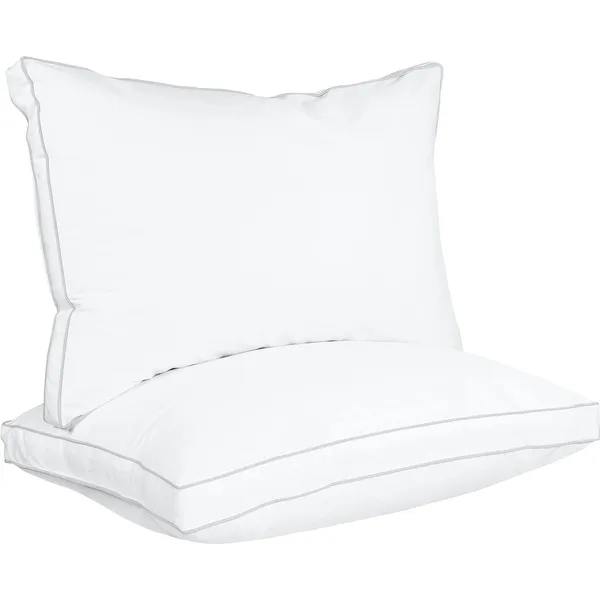 Cooling Gusseted Bed Pillows for Sleepers - Set of 2