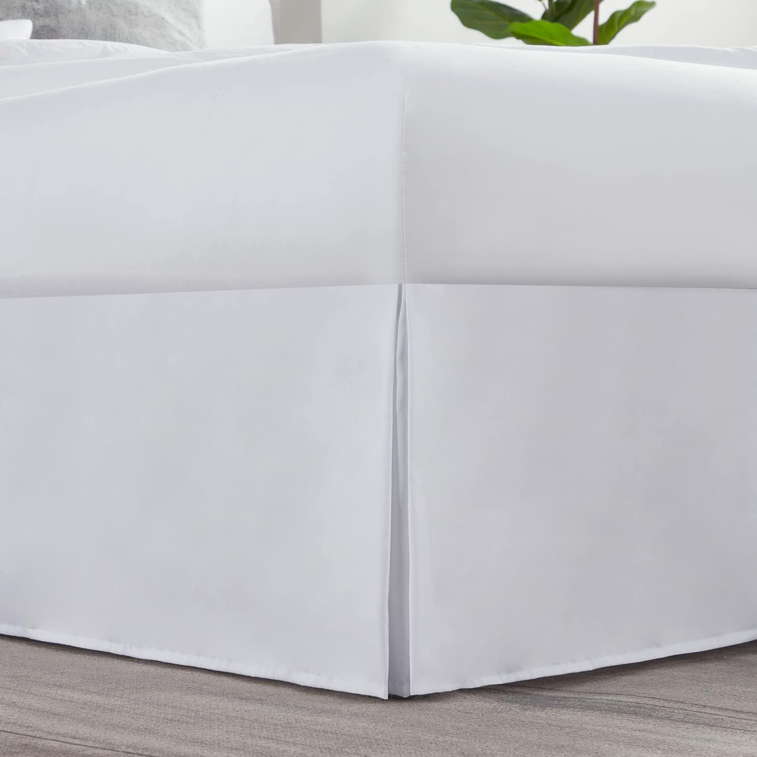 Premium White Bed Skirt 14 Inch Drop Microfiber
