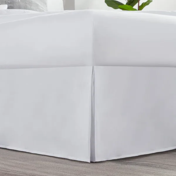 Premium White Bed Skirt 14 Inch Drop Microfiber