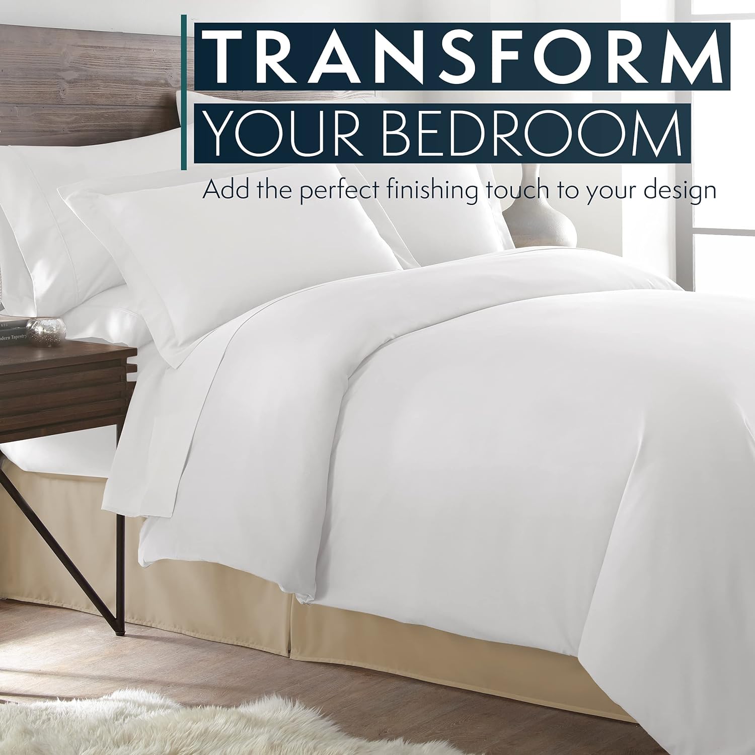 Soft Microfiber Bed Skirt - Taupe Box Spring Cover