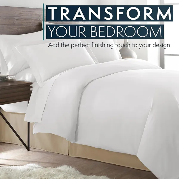 Soft Microfiber Bed Skirt - Taupe Box Spring Cover