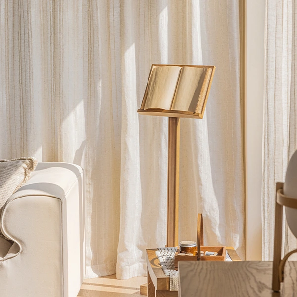 Elegant Japanese Style Striped Silk Sheer Curtain
