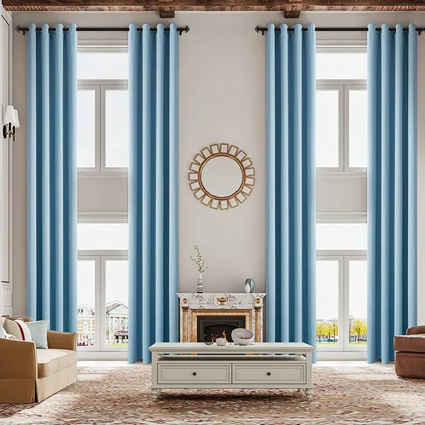 Polyester/Linen Living Room Curtains