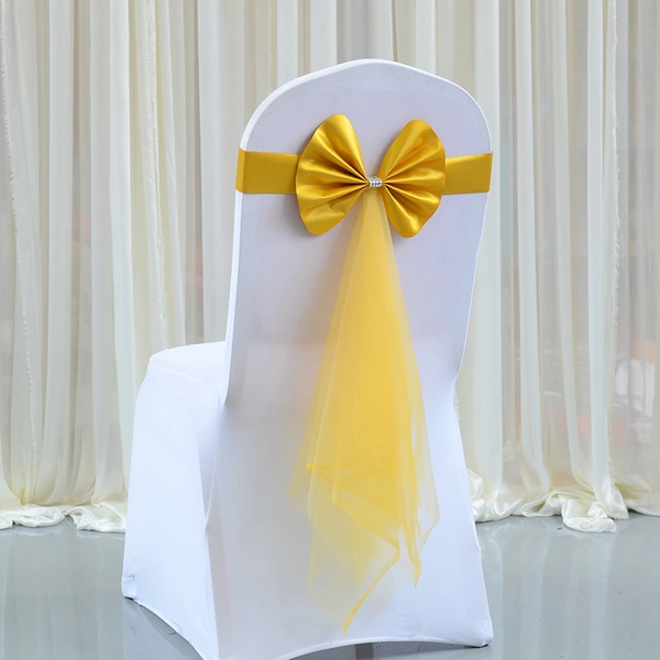 Elastic Wedding Bow-Decorative Chair Ribbon
