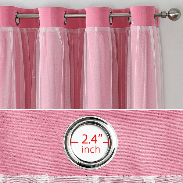 Double Layer Hollow Stars Mesh Curtains
