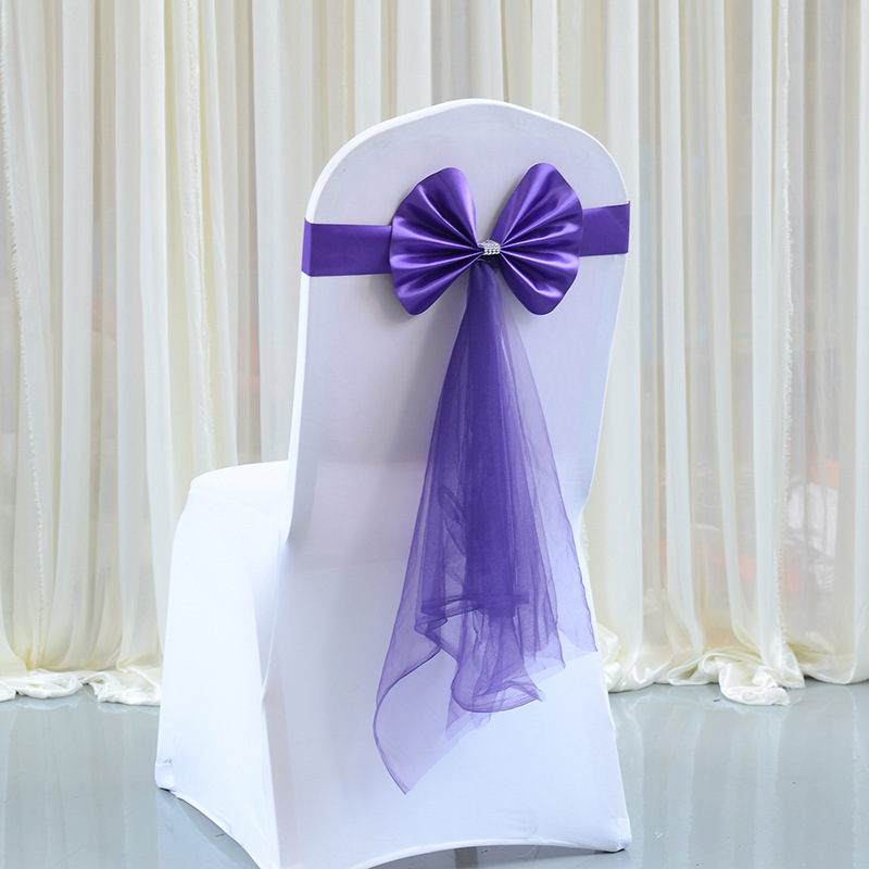 Elastic Wedding Bow-Decorative Chair Ribbon