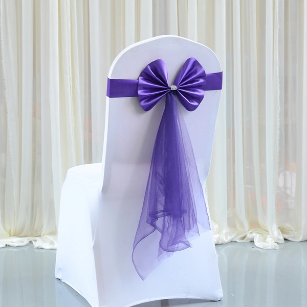 Elastic Wedding Bow-Decorative Chair Ribbon