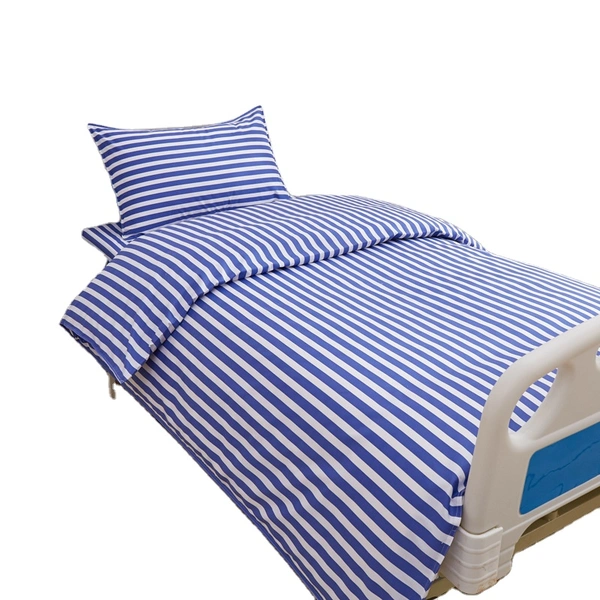Wholesale Blue and White Hospital Bed Sheet Set