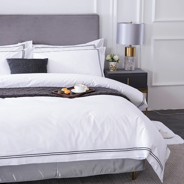 Luxury Hotel Linen Bedding Set with Embroidery
