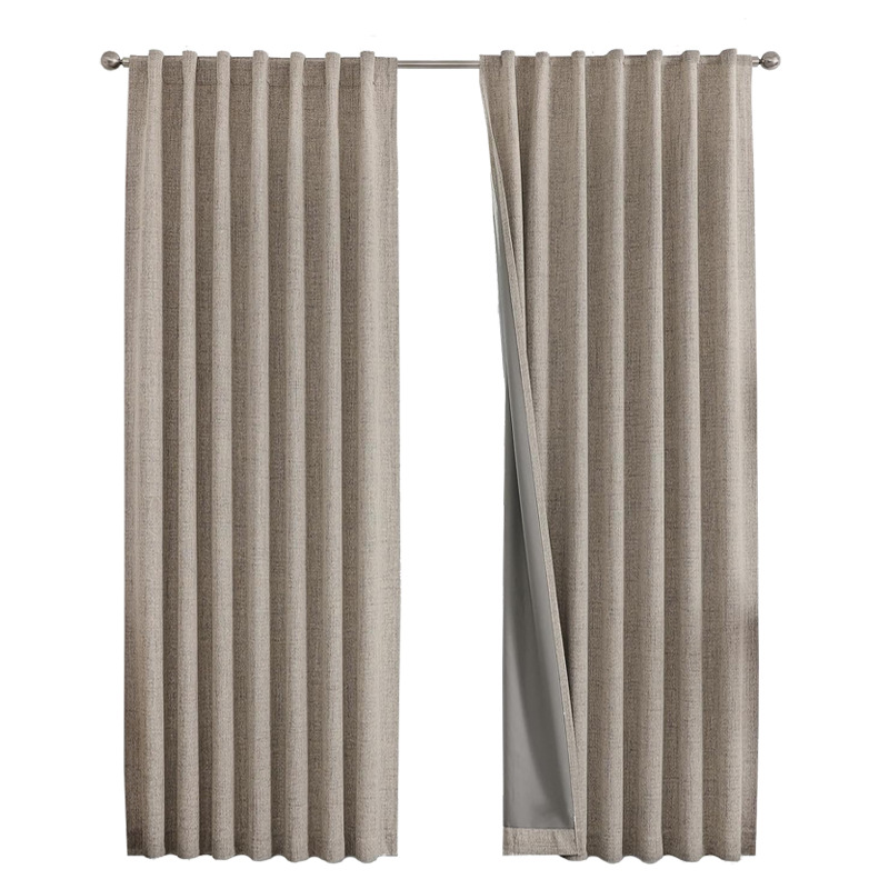 100% Full Shading Faux Linen Curtains for Wholesale