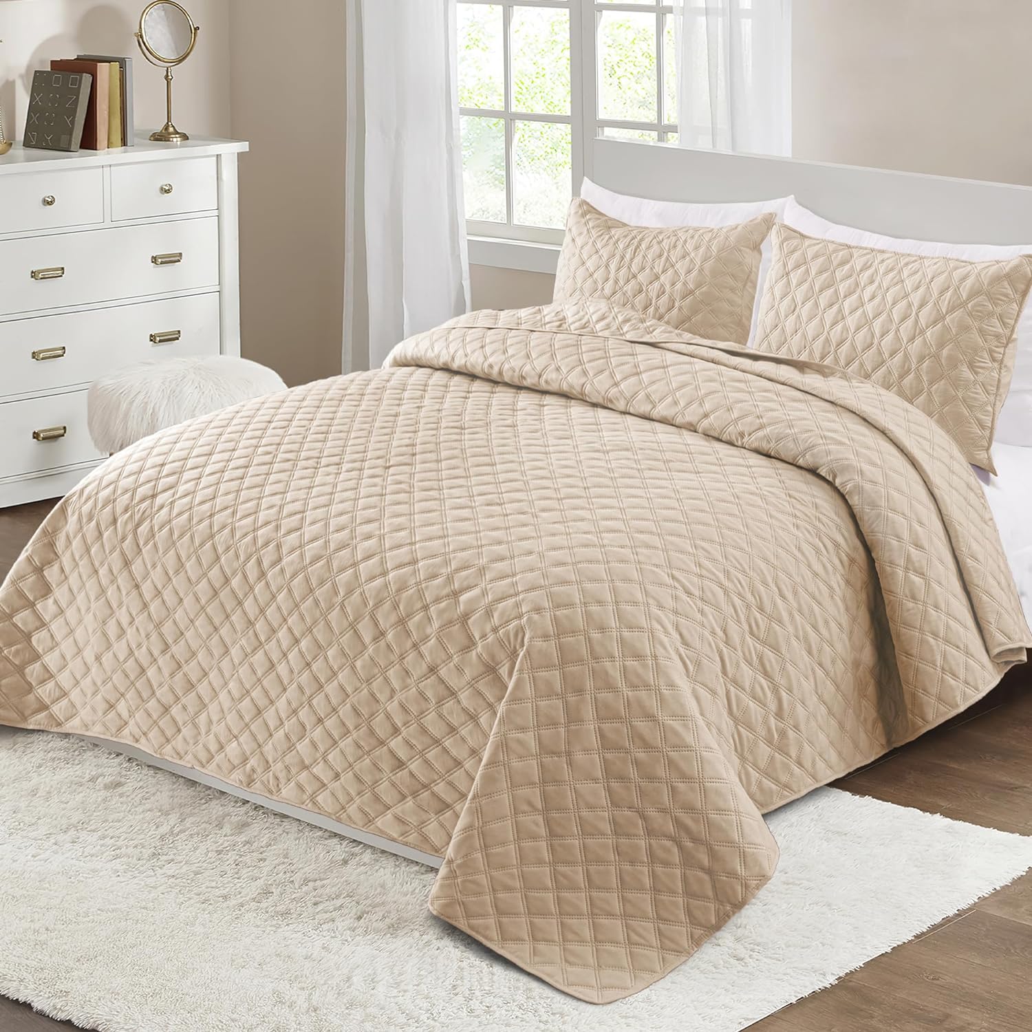Soft Beige Bone Quilts for All Seasons
