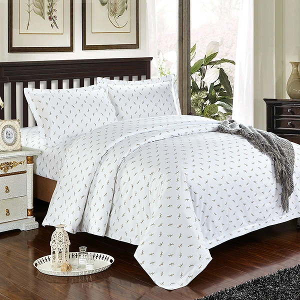 luxury cotton printed four-piece hotel bedding set 