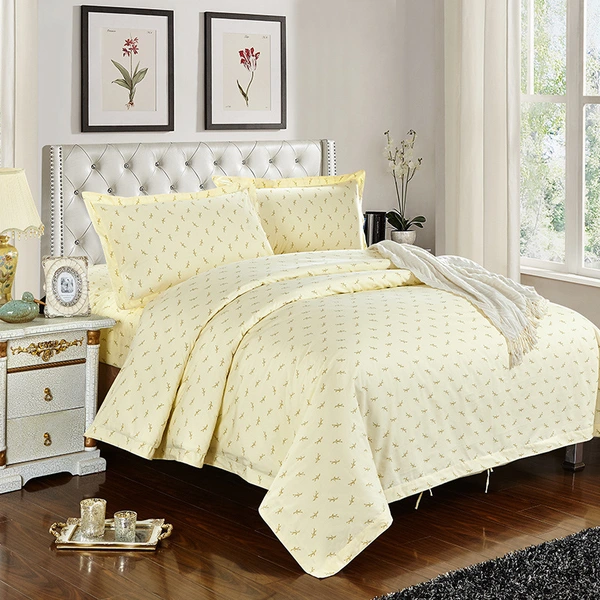 luxury cotton printed four-piece hotel bedding set 