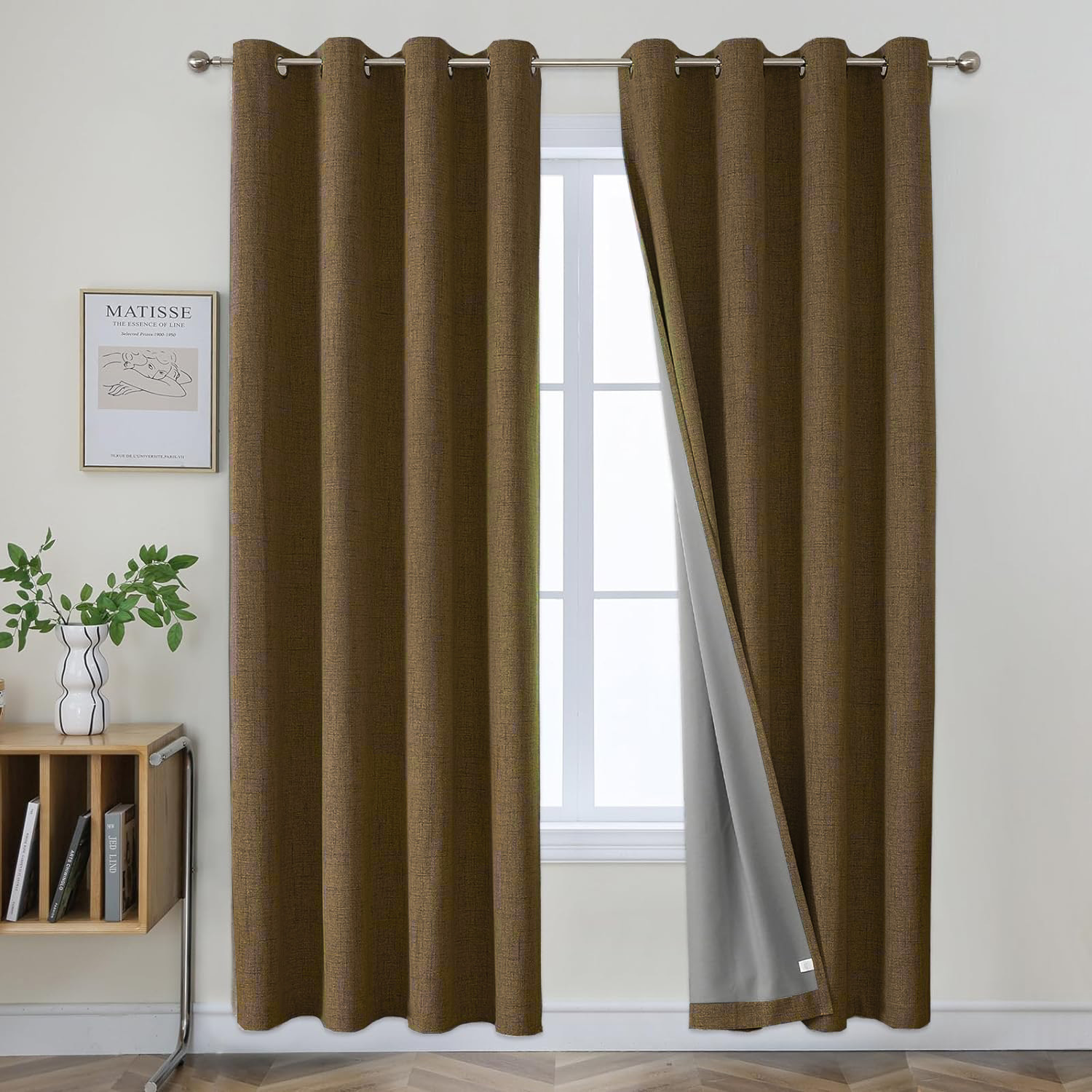 100% Shading Coating Linen Curtain - Heat Insulation