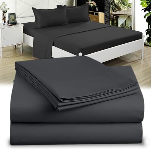 طقم ملاءات مزدوج من الألياف الدقيقة فائقة النعومة - مثالي للأسرة الملكية المنفصلة