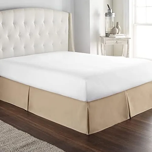 Falda de cama de microfibra suave - cubierta de somier color topo