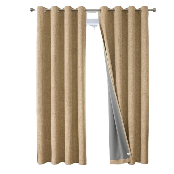 100% Shading Coating Linen Curtain - Heat Insulation