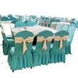 Universal Thick Elastic Hotel Chair Covers with Ribbons for Weddings