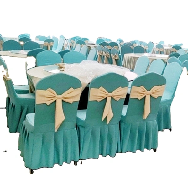 Universal Thick Elastic Hotel Chair Covers with Ribbons for Weddings