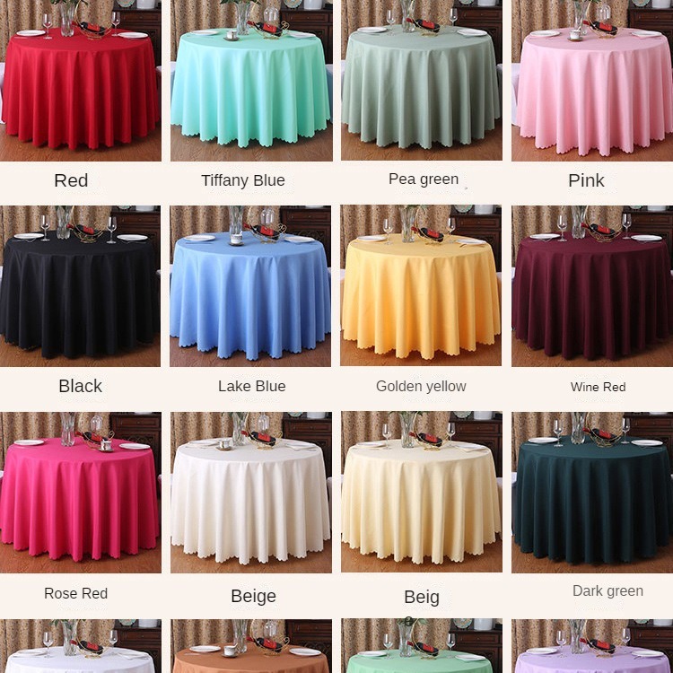 Solid Color Round Tablecloth for Events