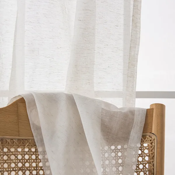 Linen Blend Sheer Curtains for Home Decor