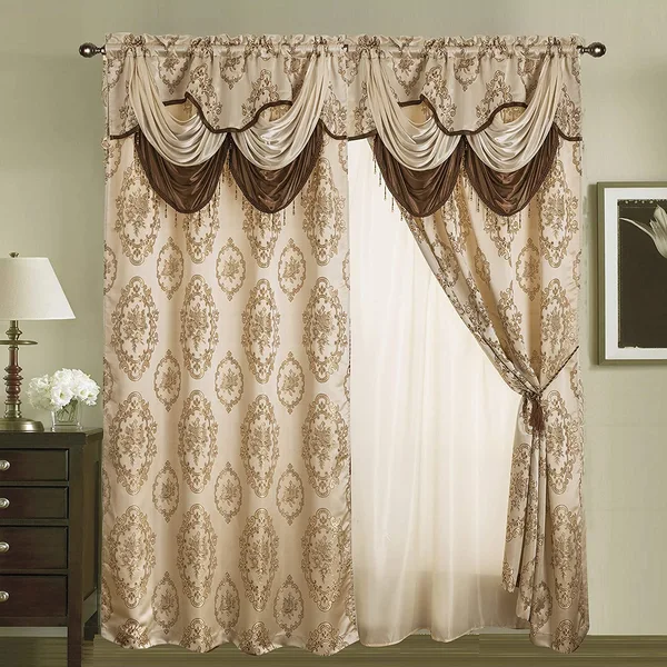 Cortinas jacquard opacas de lujo para sala de estar