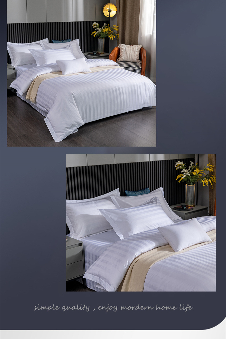 pure cotton four-piece muslim hotel bedding set 