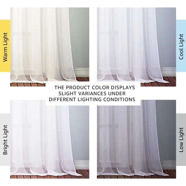 Elegant 96-Inch White Sheer Curtains for Window Treatments