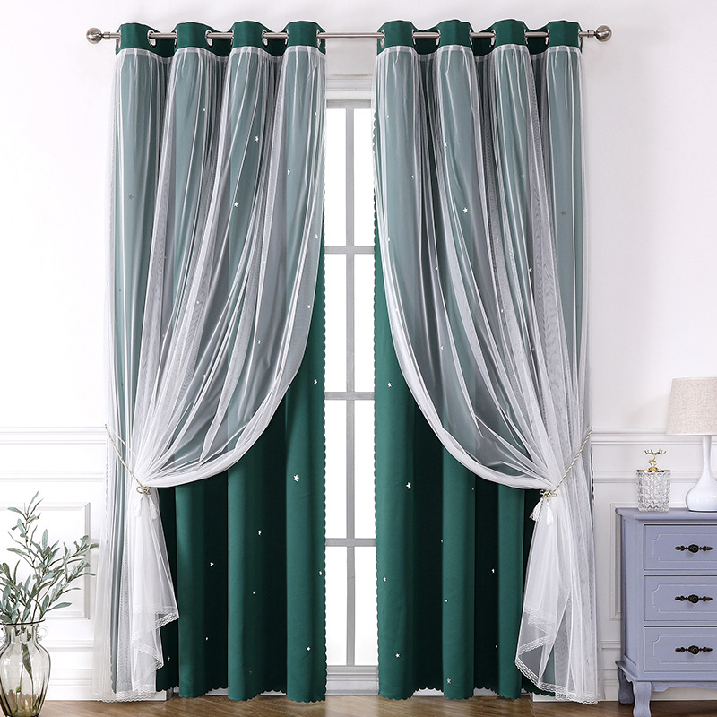Double Layer Hollow Stars Mesh Curtains