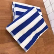 Thick Cotton Beach Towel - Blue & White Stripes