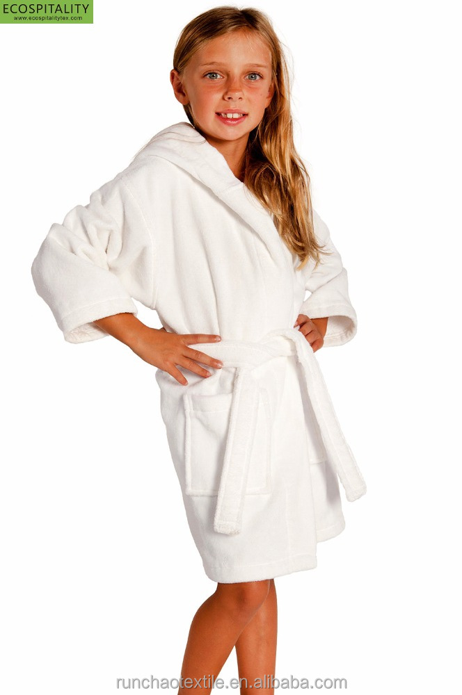 100% Cotton Kids Soft Velour Fleece Bathrobe