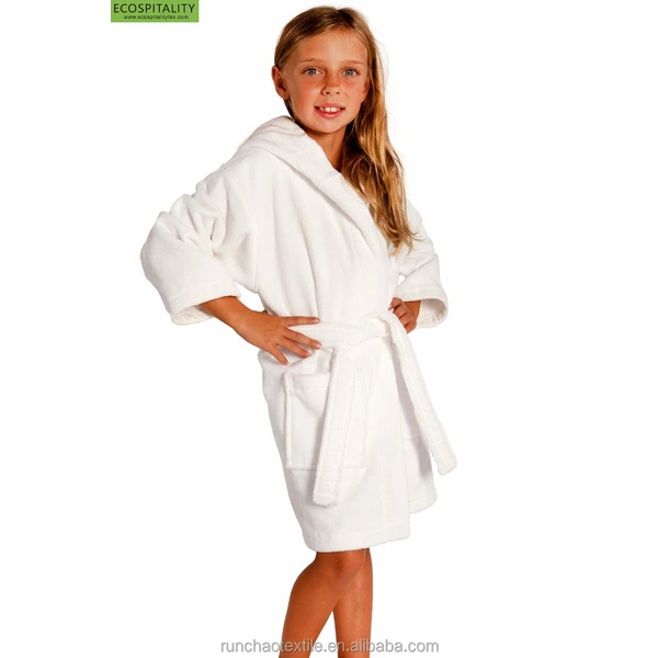 100% Cotton Kids Soft Velour Fleece Bathrobe