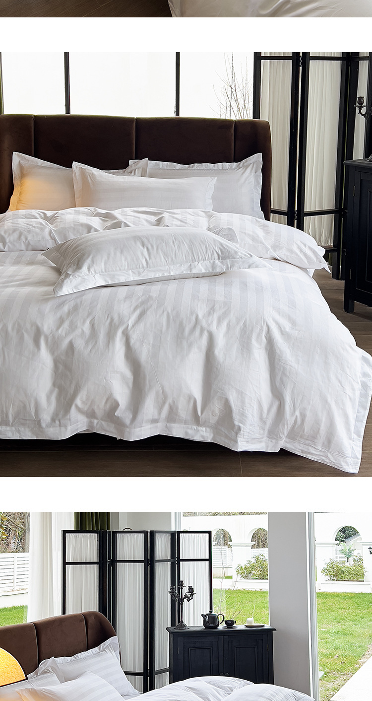 wholesale cotton satin hotel linen bedding set 