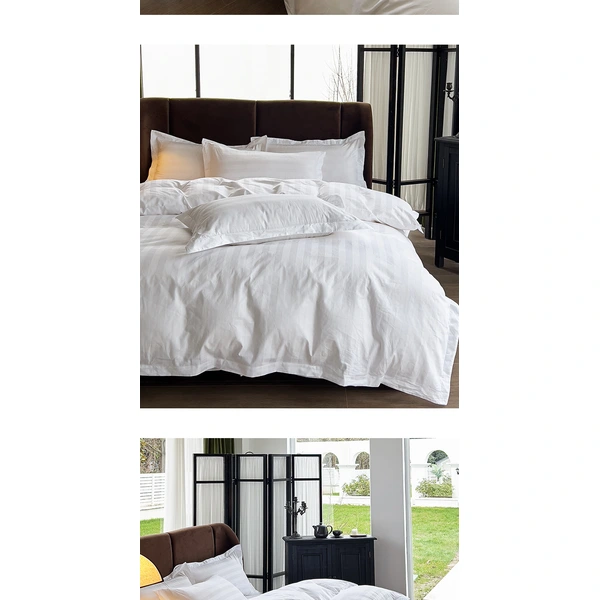 wholesale cotton satin hotel linen bedding set 