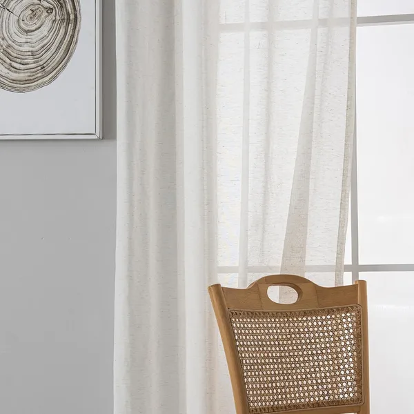 Linen Blend Sheer Curtains for Home Decor