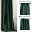 Luxury Emerald Green Velvet Blackout Curtains - Thermal Insulated Drapes