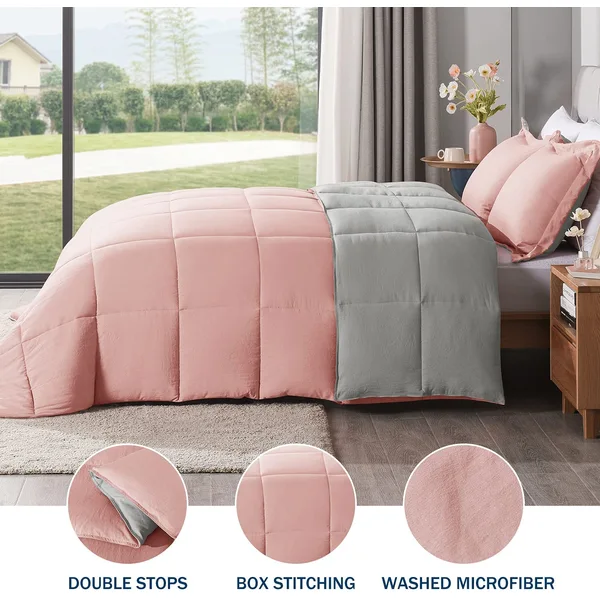 Customized Size Polyester Microfiber Comforter Set with Pillow Cases - 3 Pcs