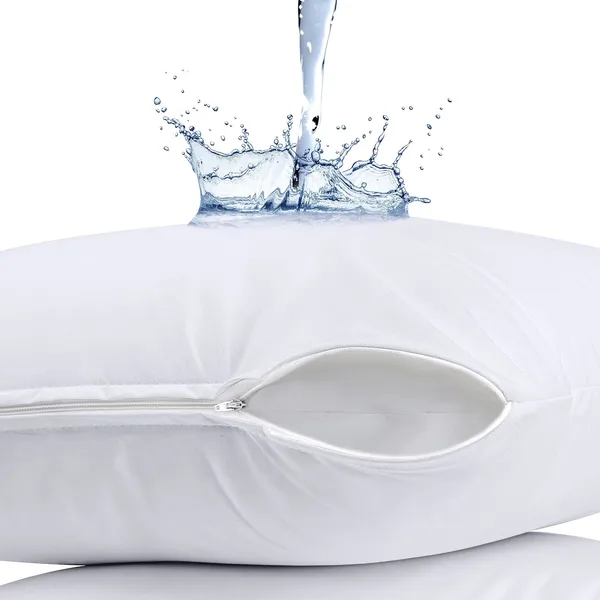 Premium Waterproof Pillow Protector (2 Pack) - Bed Bug Proof Encasement 20 x 26 Inches