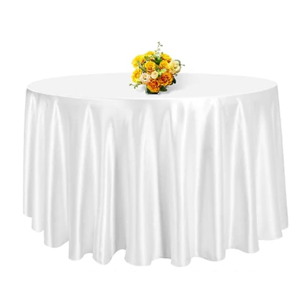 Modern Solid Color Round Tablecloth for Weddings